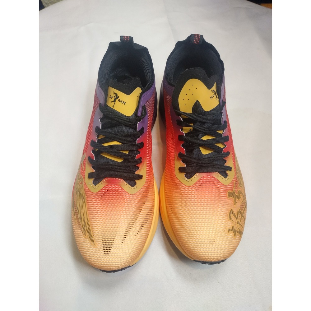 Fly Ren Mens Outdoor Cross-Country Running Shoes Orange Purple Gradient Medium